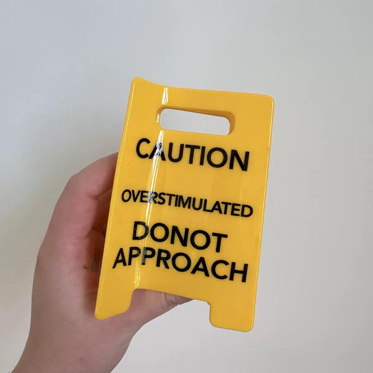 Caution Overstimulated Yellow Sign Hair Claw