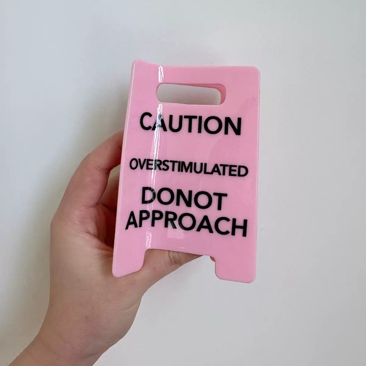 Caution Overstimulated Yellow Sign Hair Claw