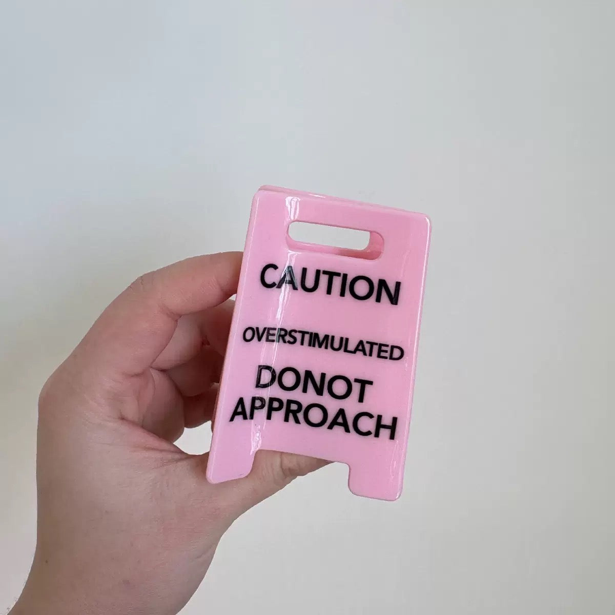 Caution Overstimulated Yellow Sign Hair Claw