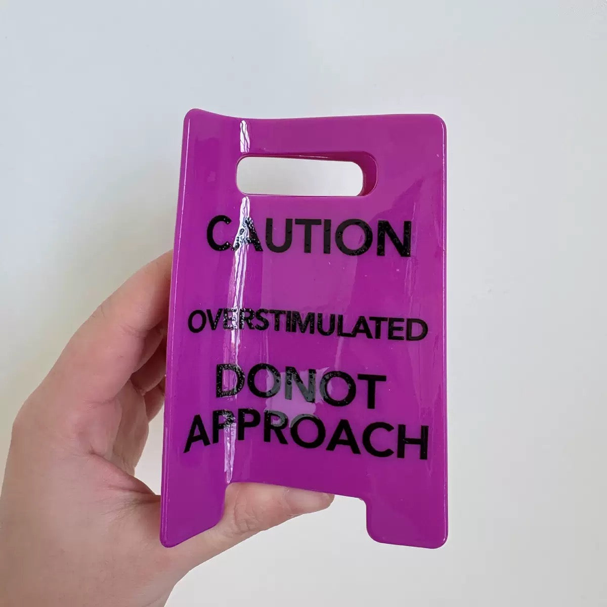 Caution Overstimulated Yellow Sign Hair Claw