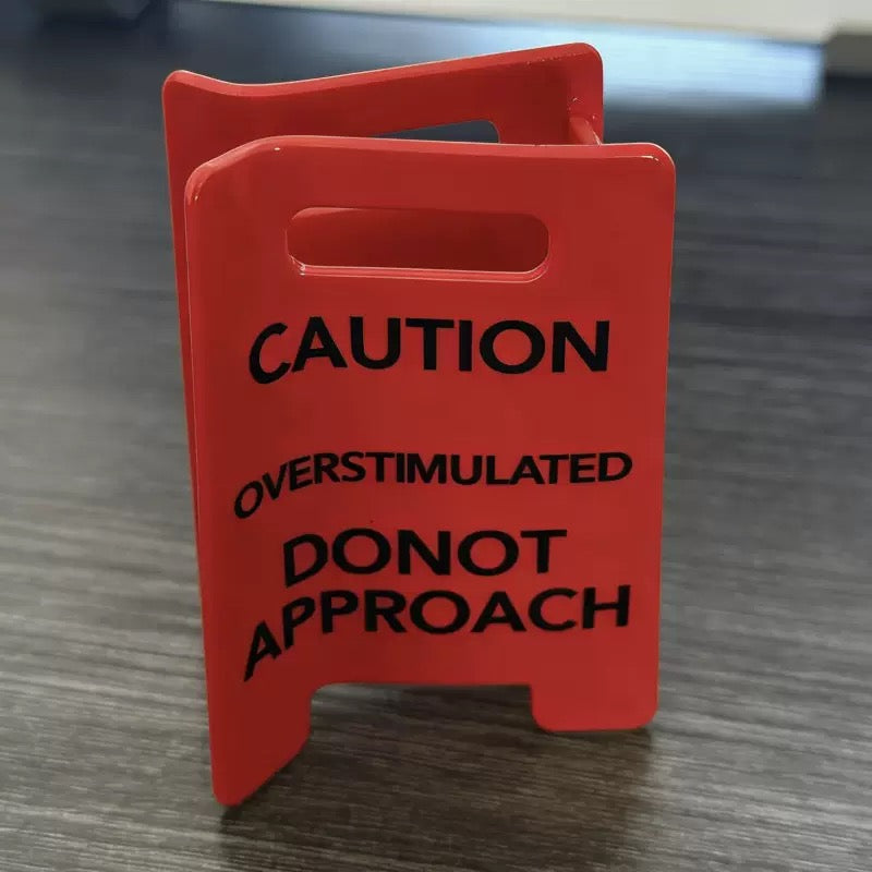 Caution Overstimulated Yellow Sign Hair Claw