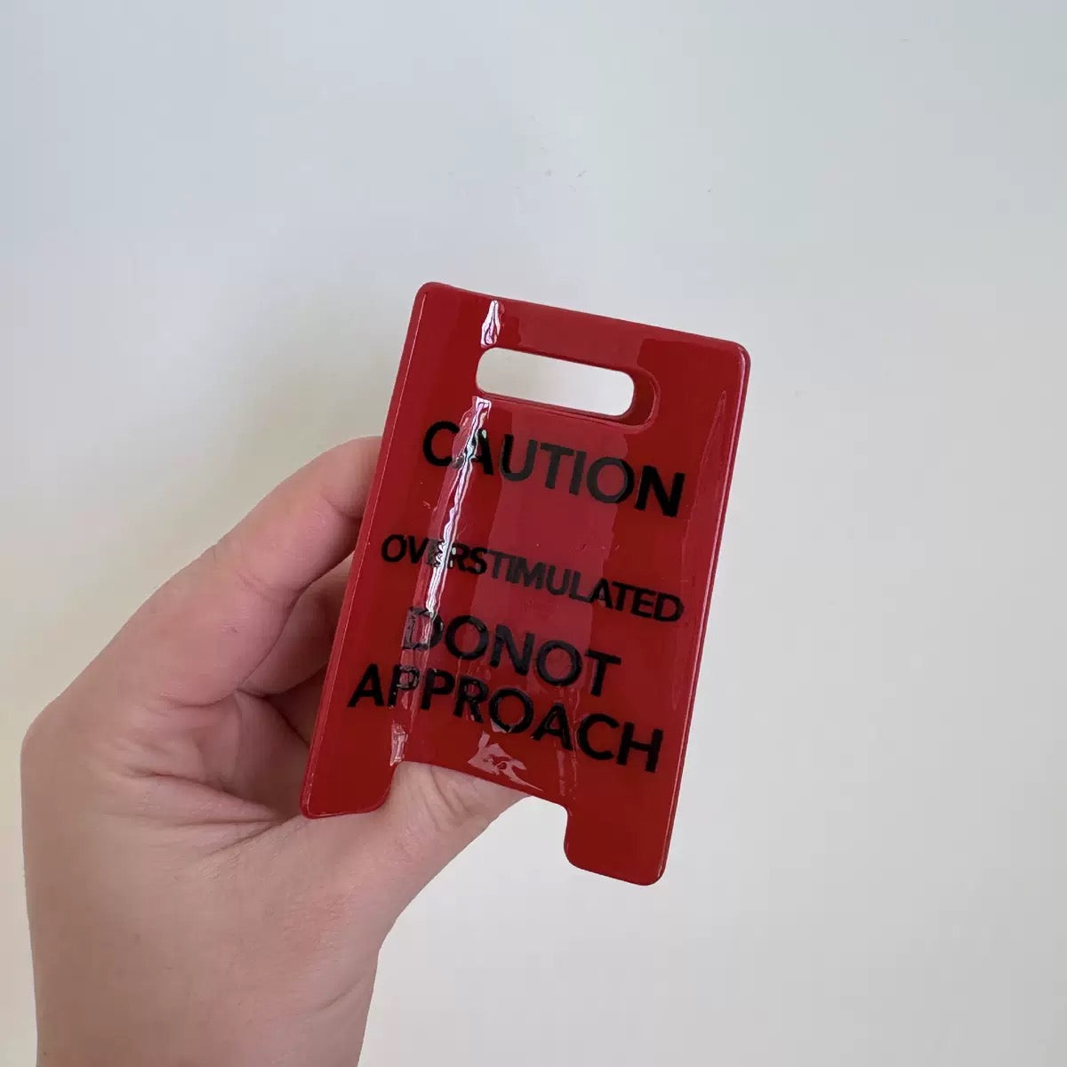 Caution Overstimulated Yellow Sign Hair Claw