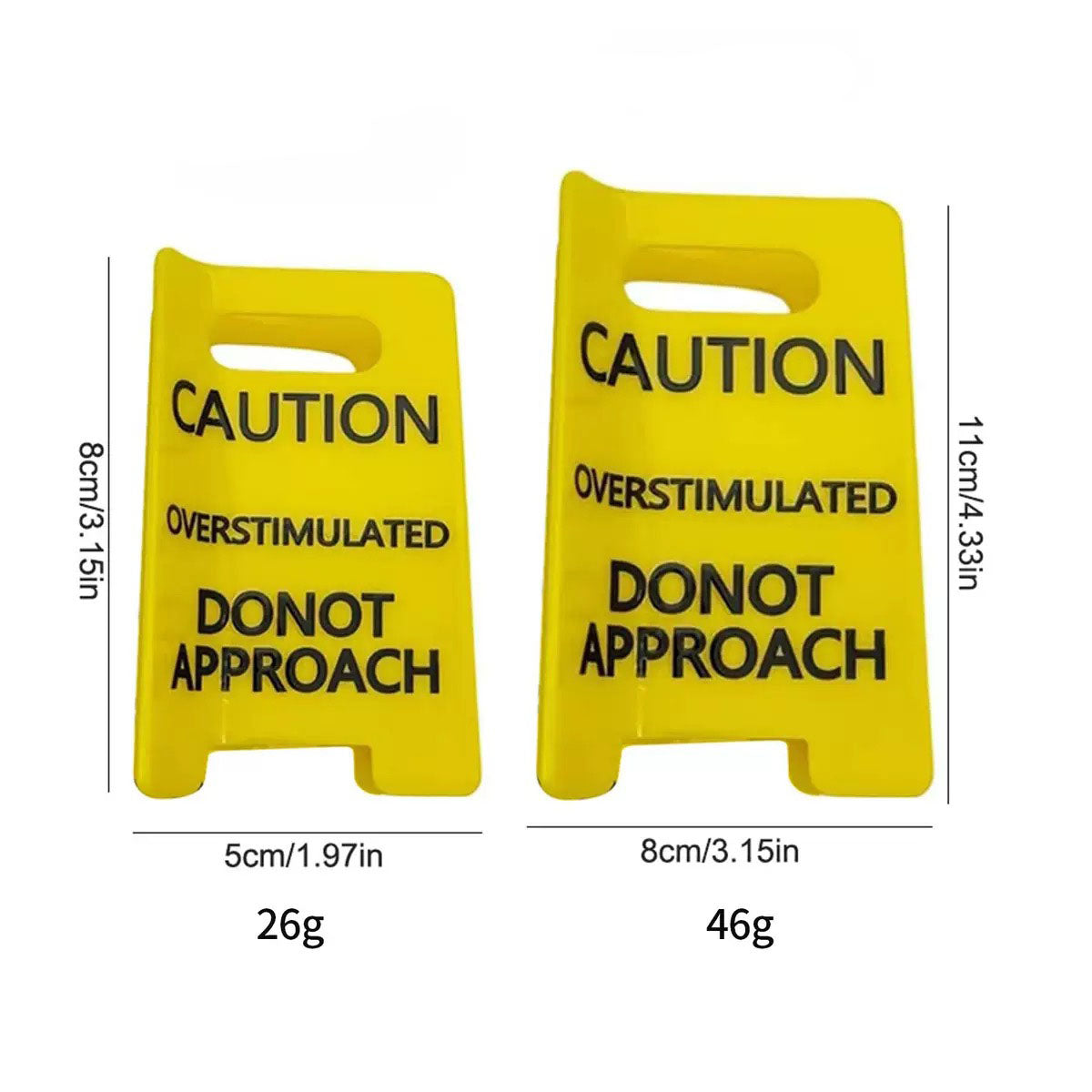 Caution Overstimulated Yellow Sign Hair Claw