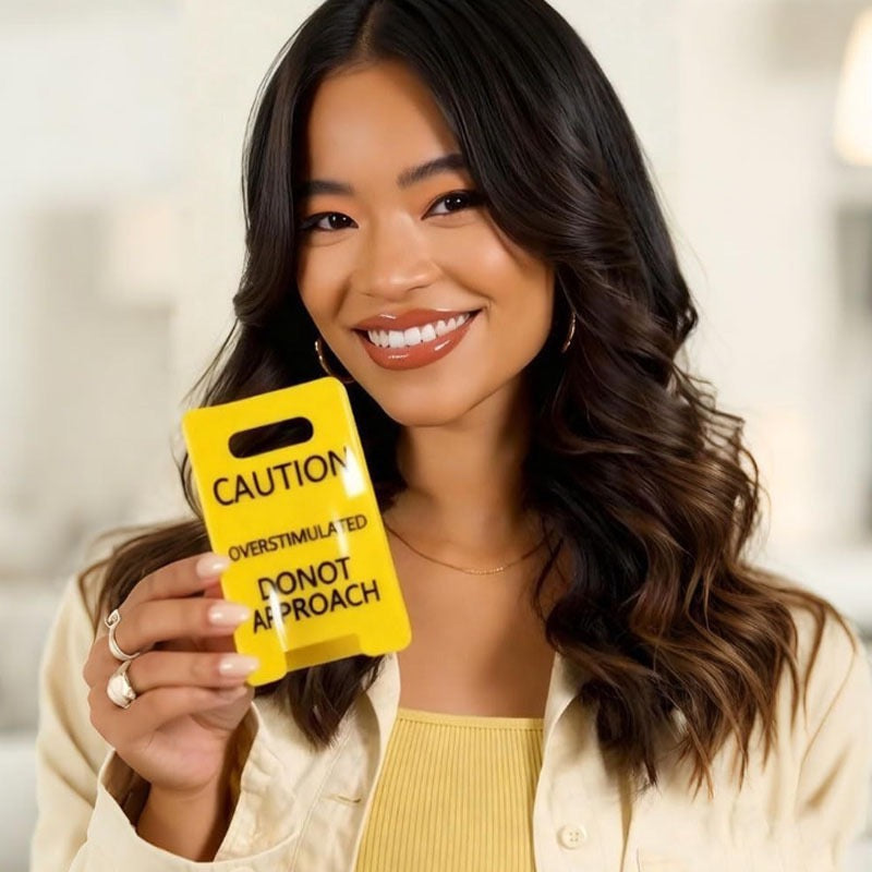 Caution Overstimulated Yellow Sign Hair Claw