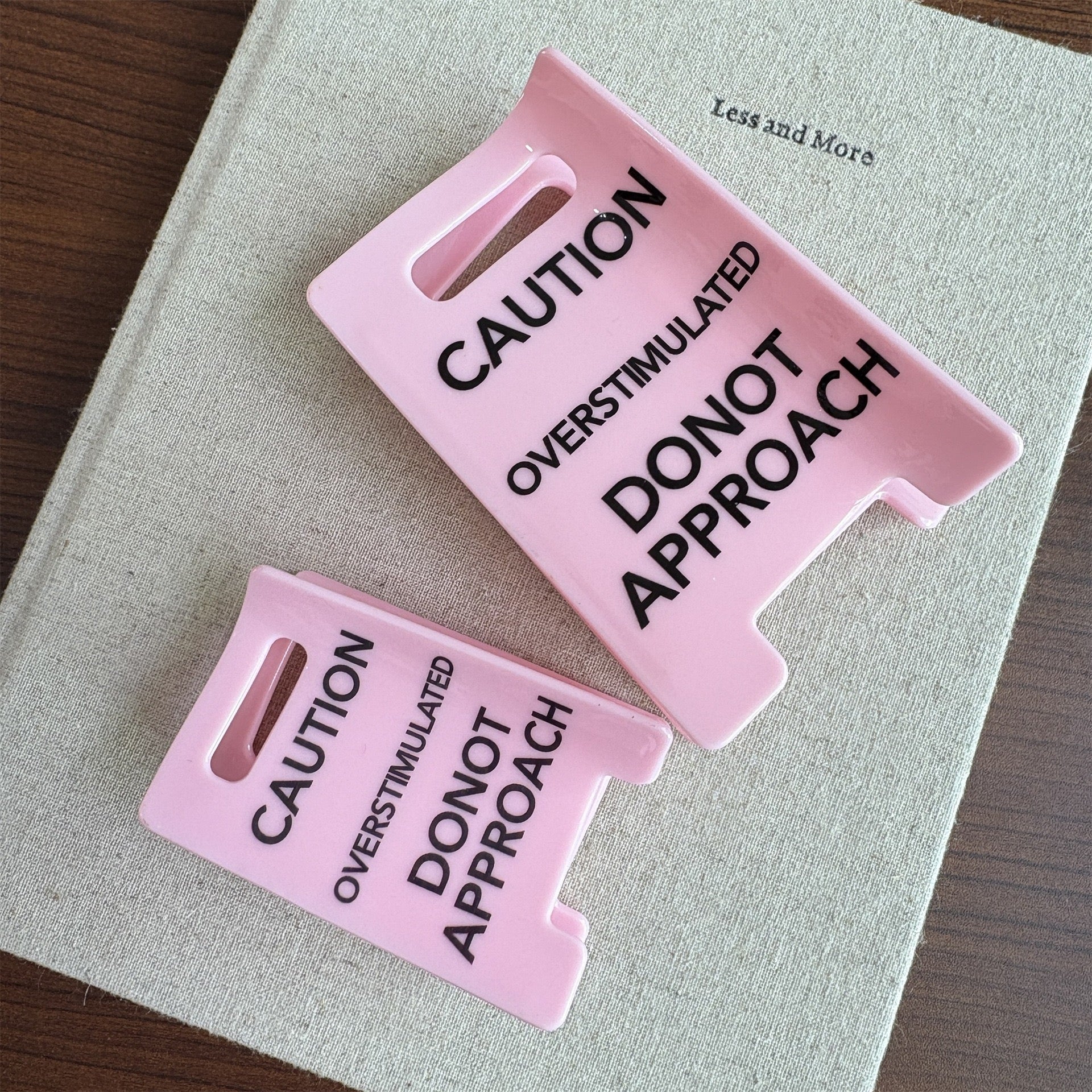 Caution Overstimulated Yellow Sign Hair Claw