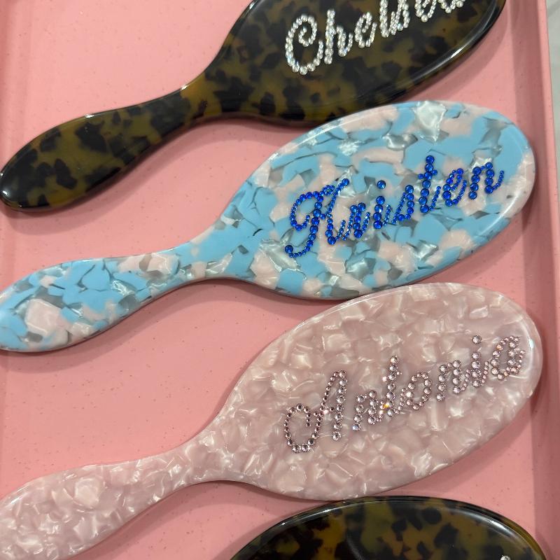 Blue Fragments Customized Name Hair Brush
