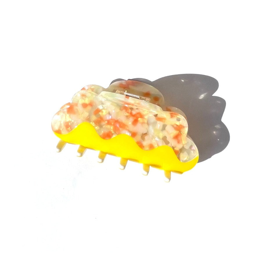 Lemon Floral Clouds Hair Claw
