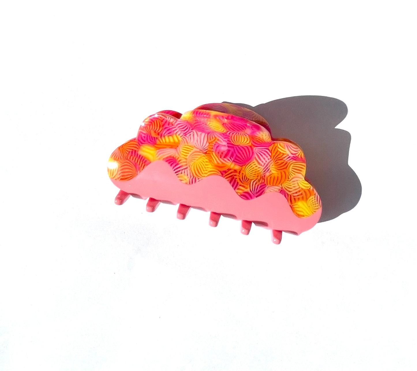 Coffee Floral Clouds Hair Claw