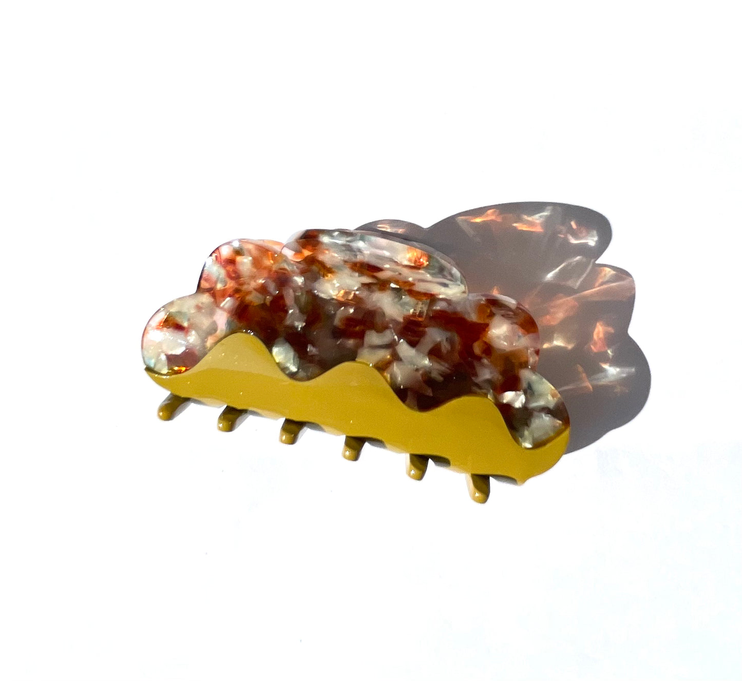 Coffee Floral Clouds Hair Claw
