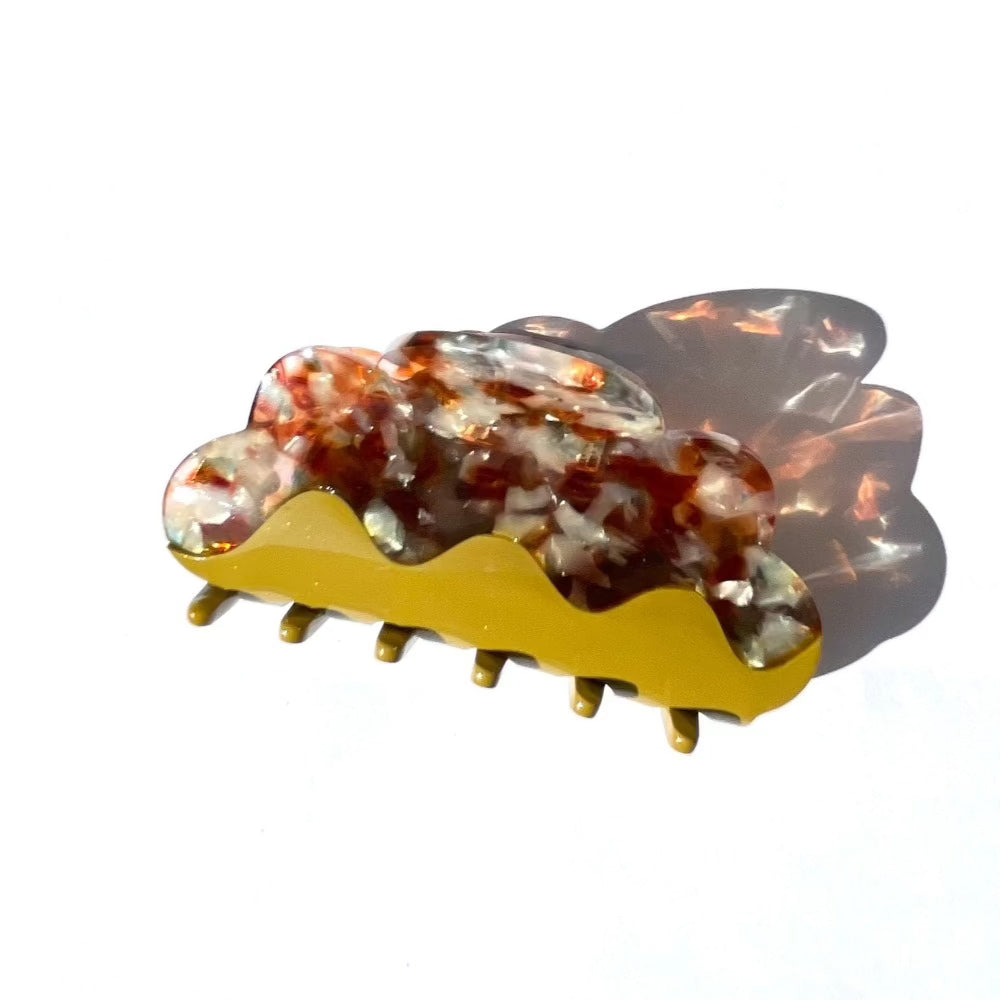 Lemon Floral Clouds Hair Claw