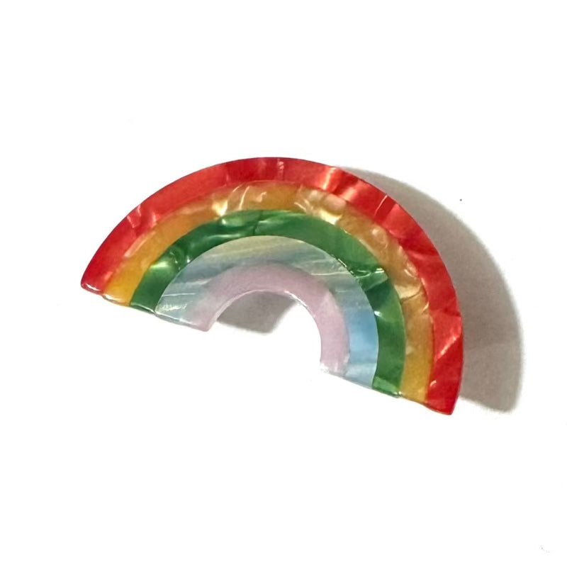 Rainbow Semicircle Barrette Hair Clip
