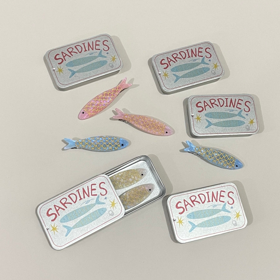 Sardine Fish Hair Clips Set