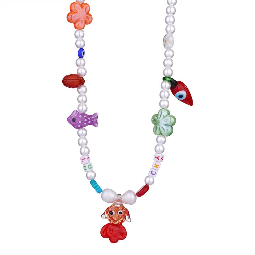 Cute Tropical Goldfish Necklace