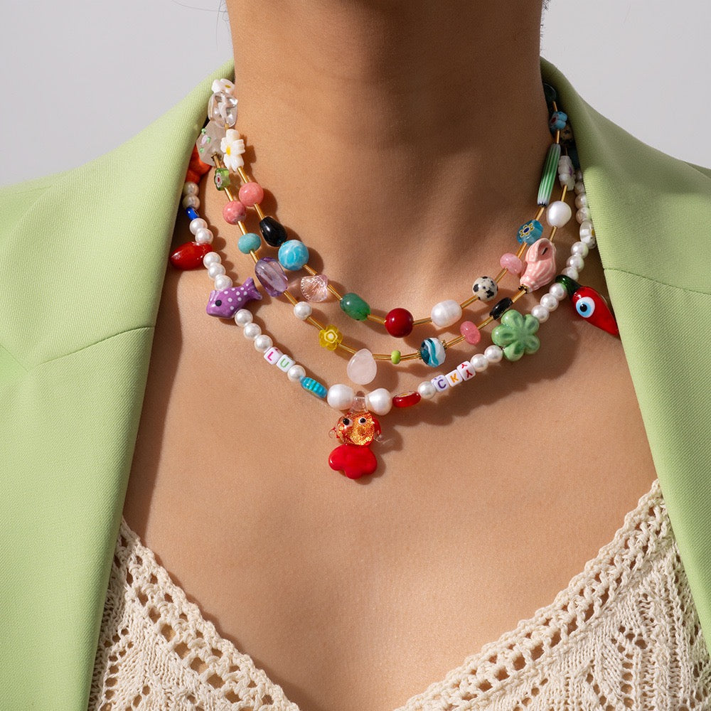 Cute Tropical Goldfish Necklace