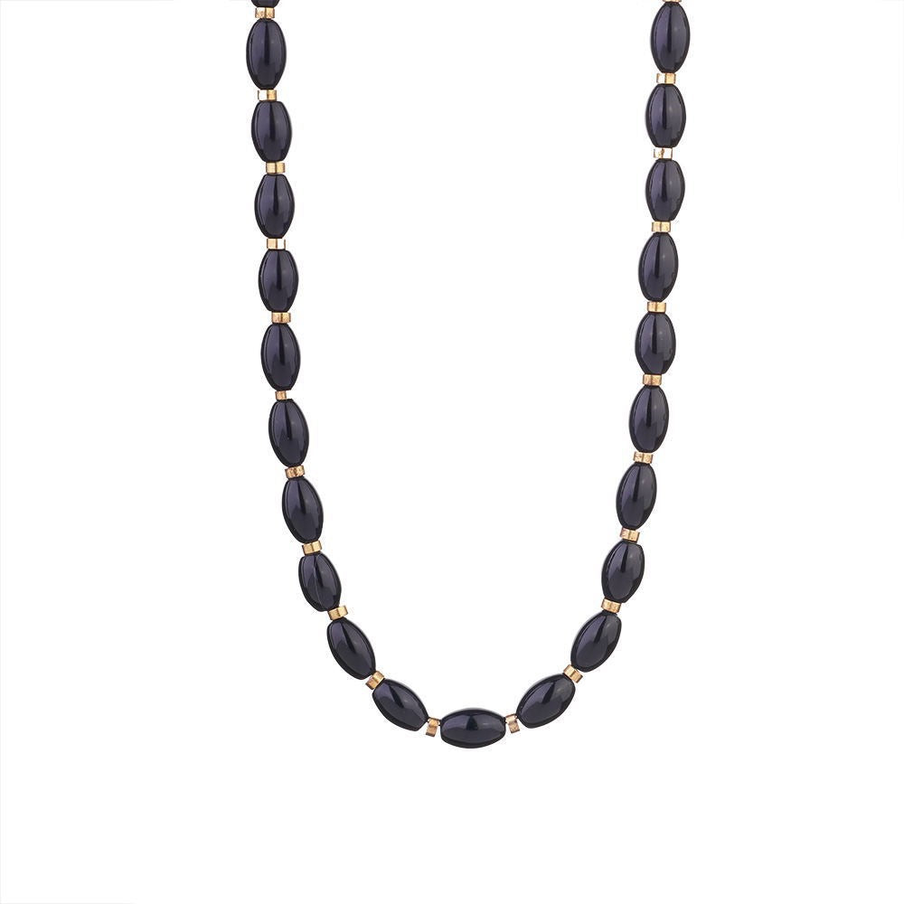 Black Lucky Stone Necklace