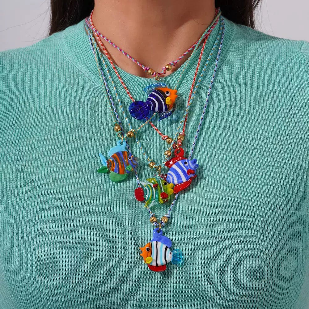 Tropical Red Small Fish Necklace