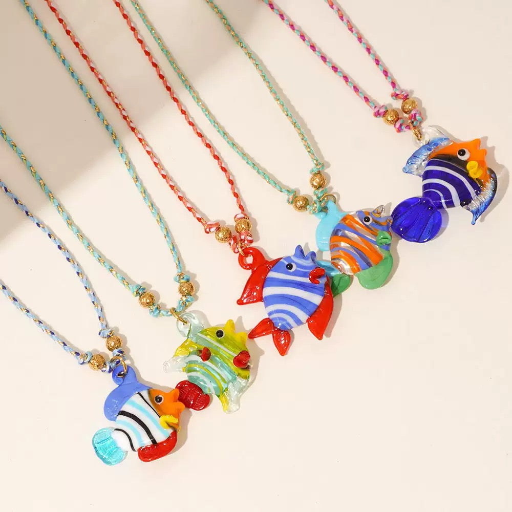 Tropical Red Small Fish Necklace