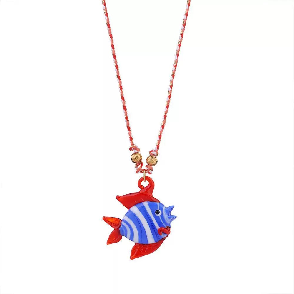 Tropical Red Small Fish Necklace