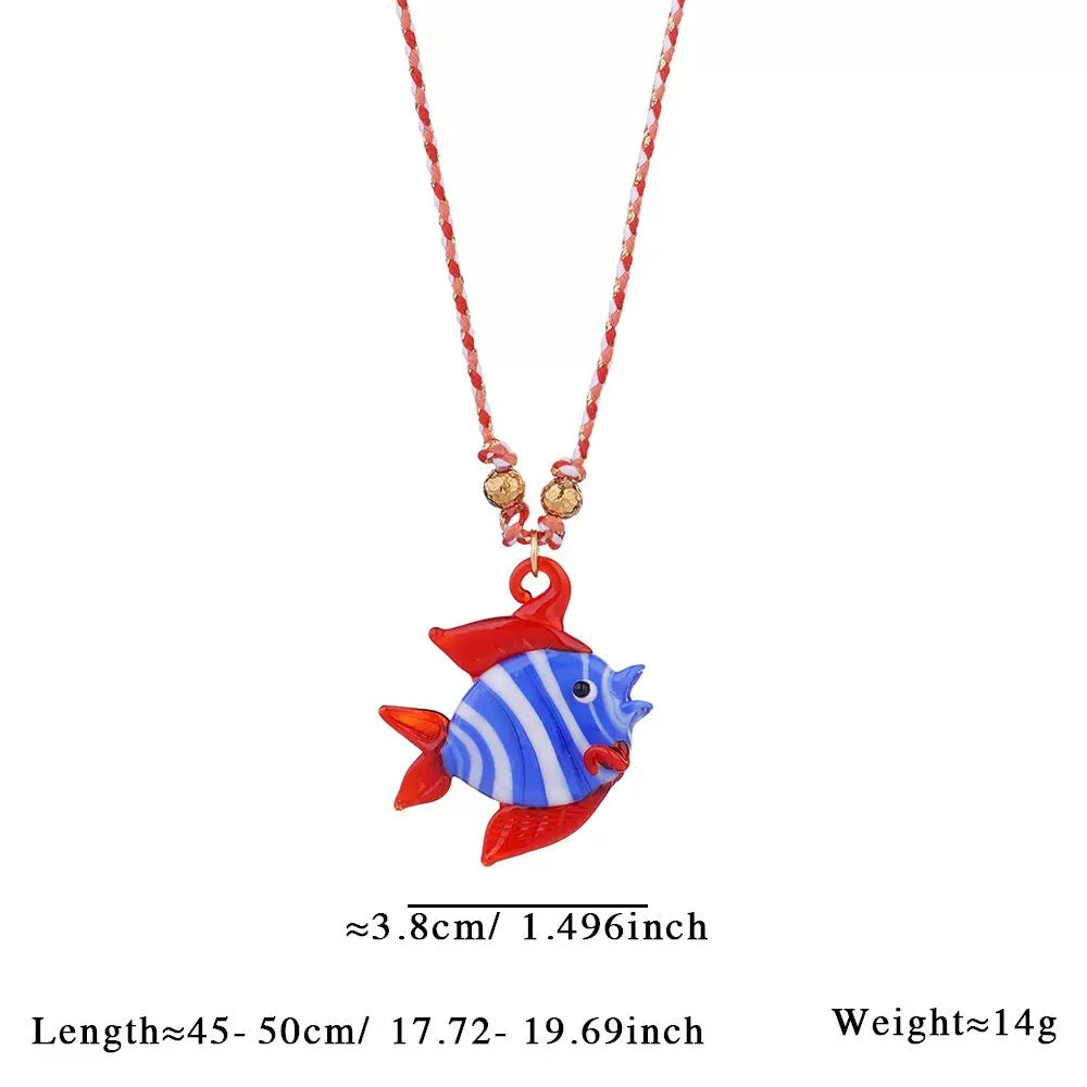 Tropical Red Small Fish Necklace