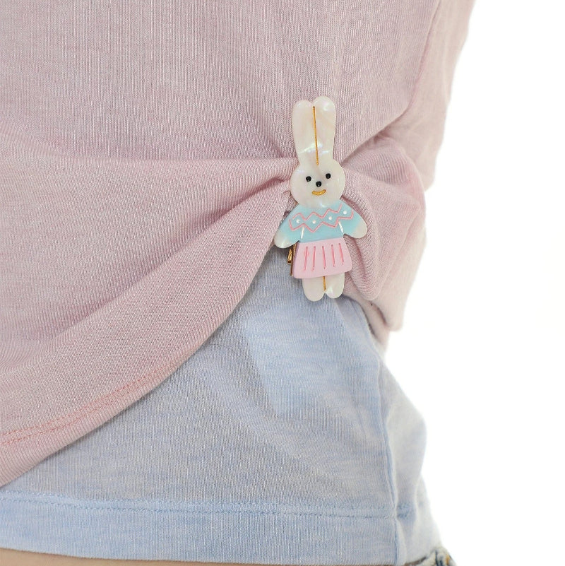 Blue Pants Cute Bunny Rabbit Hair Clip