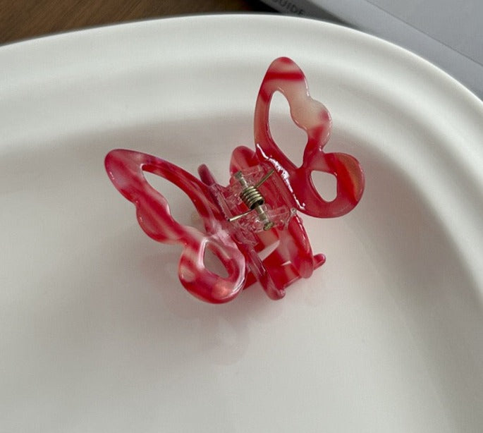 Red Mini Butterfly Hair Claw