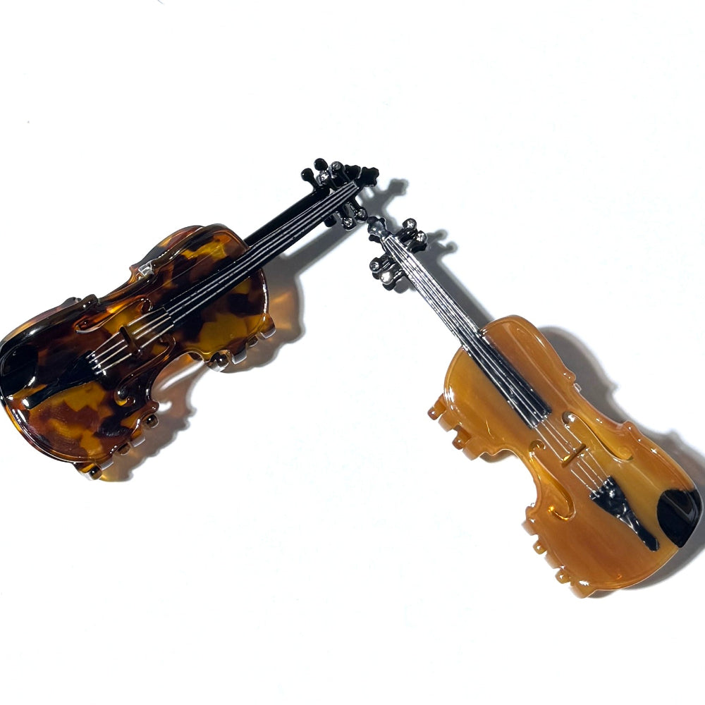 Violin Hair Claw In Tortoiseshell