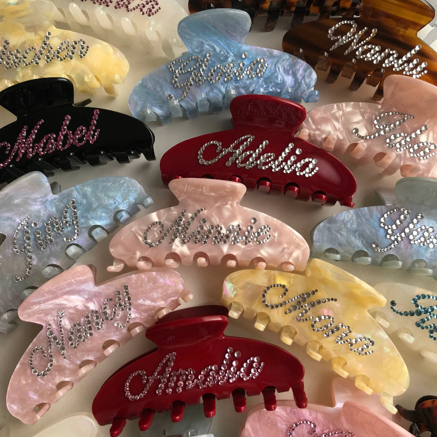 Candy Color Nameplate Customized Hair Claw