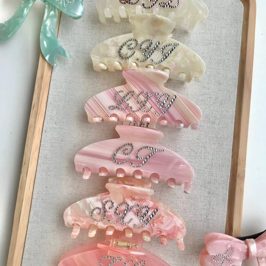 Candy Color Nameplate Customized Hair Claw