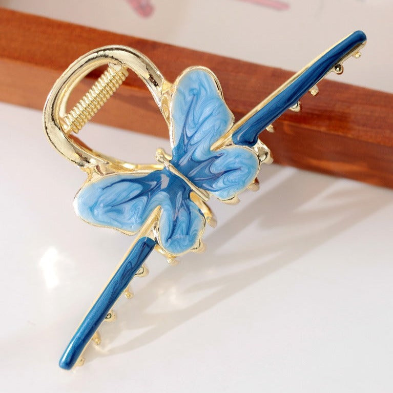 Gradient Butterfly Hair Claw Within Blue