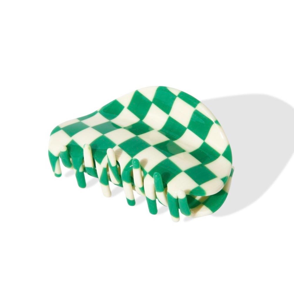 Waffle Hair Claw In Green Apple