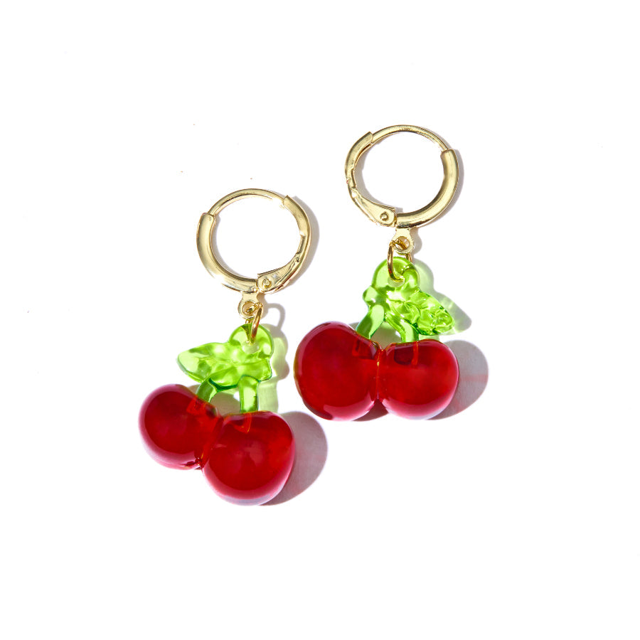 Cherry Jelly Huggies Earrings