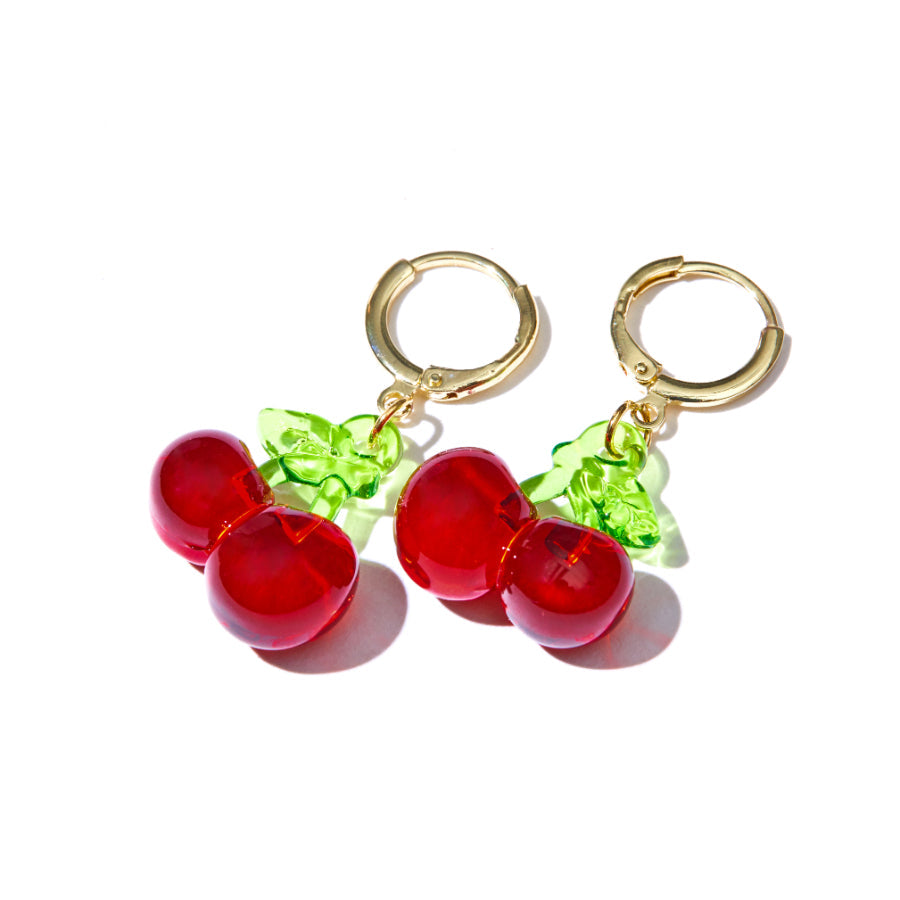Cherry Jelly Huggies Earrings