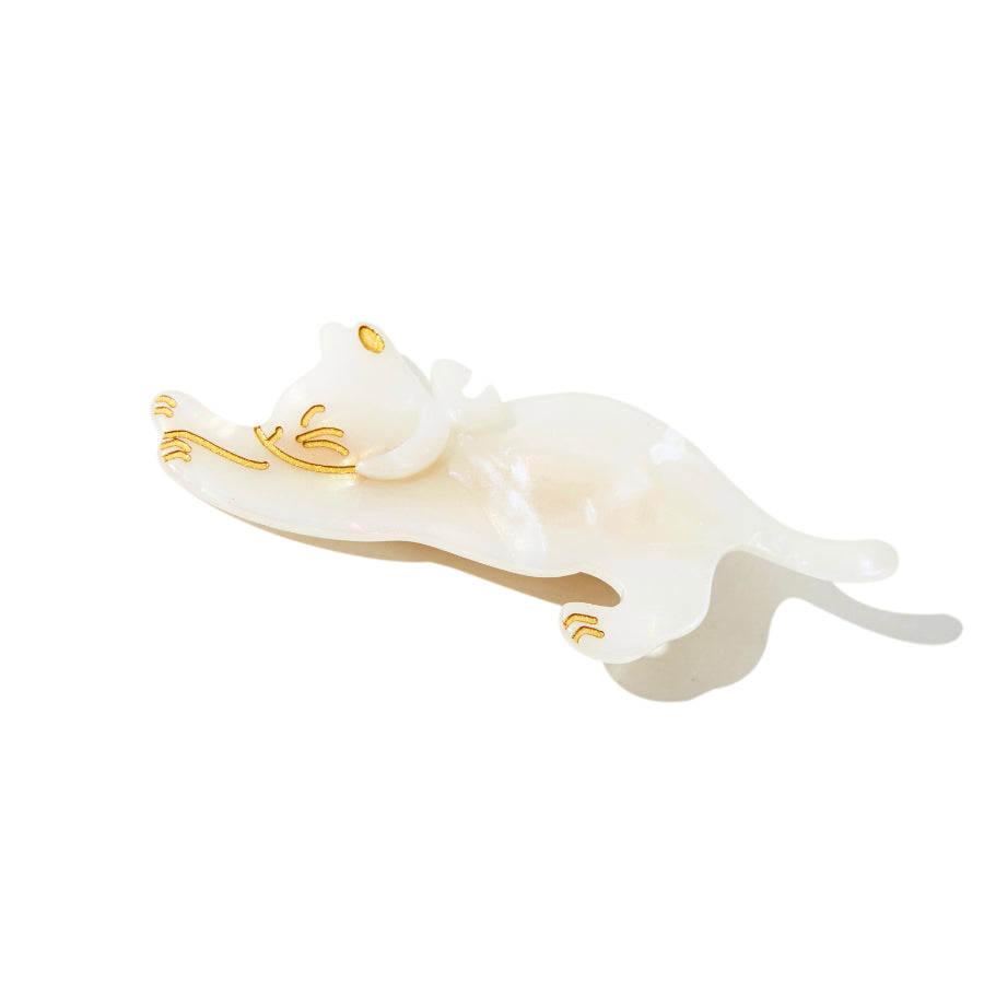 Strechy Cat Hair Clip In Snow