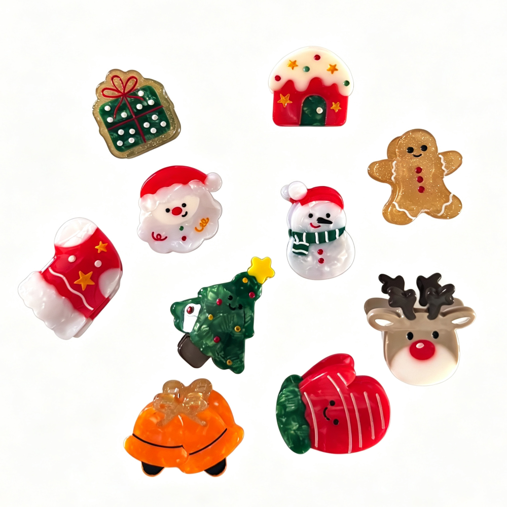 Christmas Elements Mini Hair Claw Set(10pcs)
