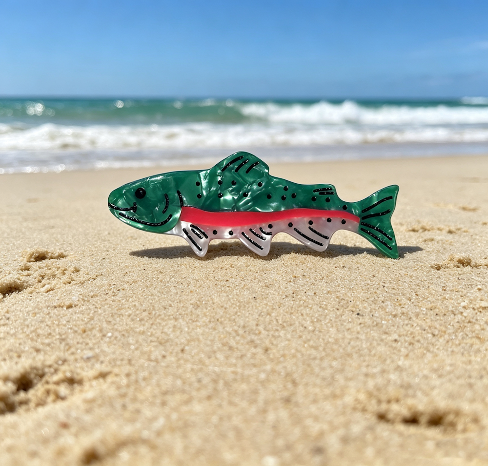 Rainbow Trout Fish Hair Clip