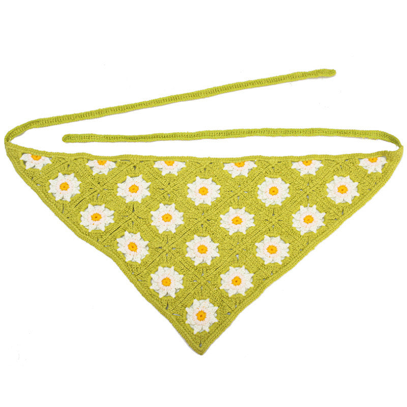 daisy head scarf with green