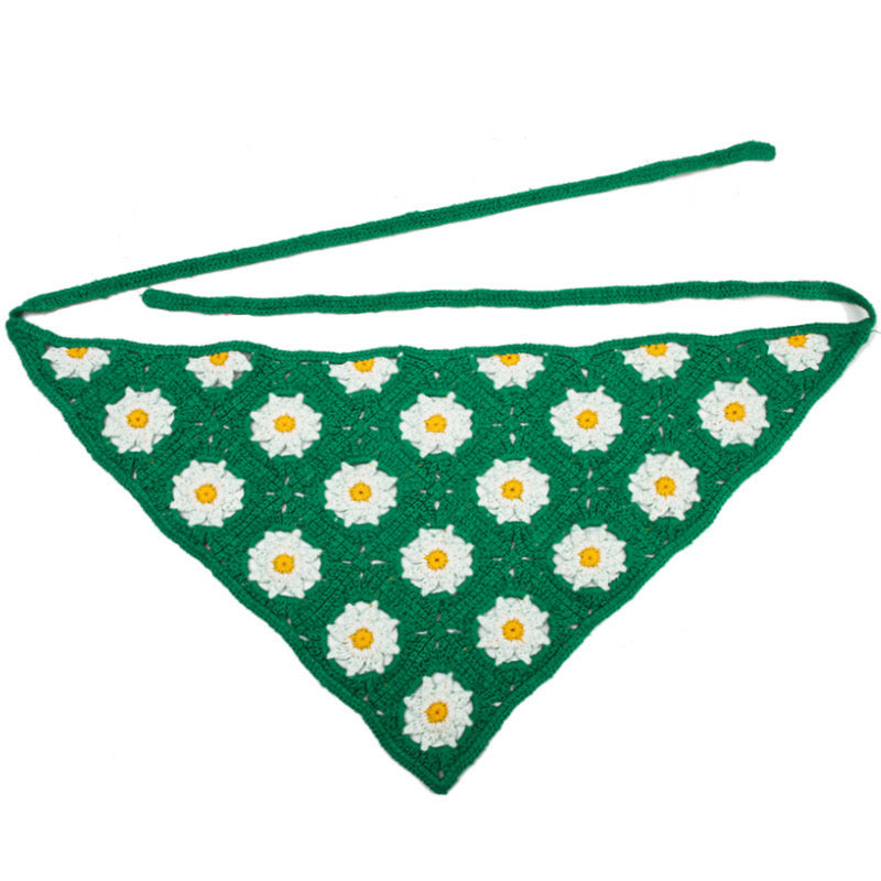 Daisy Head Scarf With Darkgreen