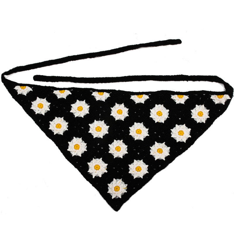 daisy head scarf with Black