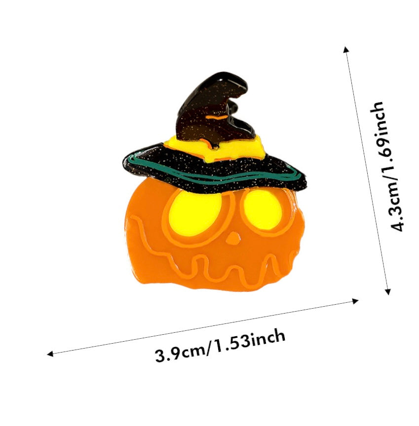 Small Halloween Pumpkin Lantern Hair Claw