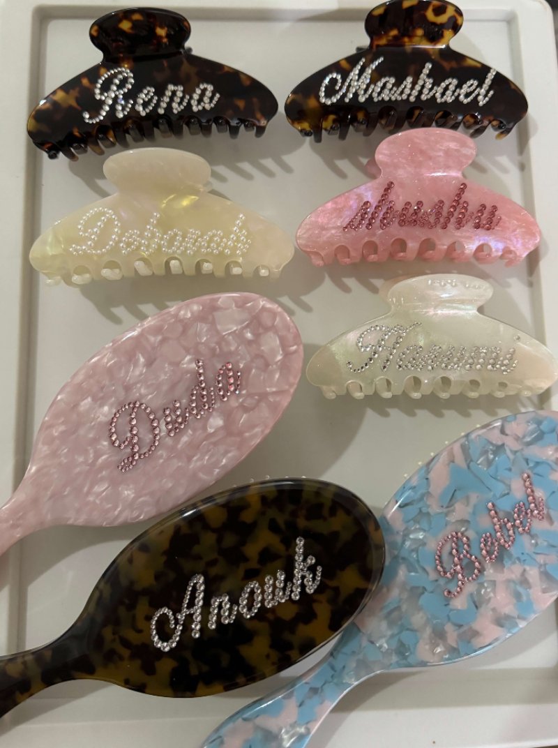Blue Fragments Customized Name Hair Brush