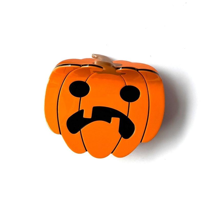 Halloween Sad Pumpkins Hair Claw