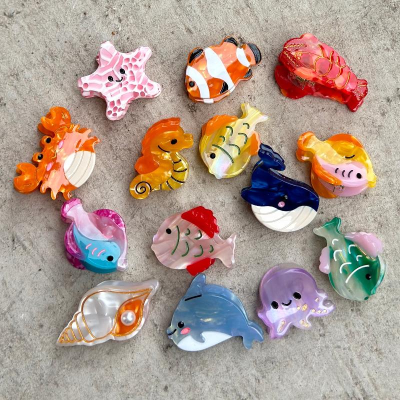 Tropical Fish Mini Hair Claw Set(6pcs)