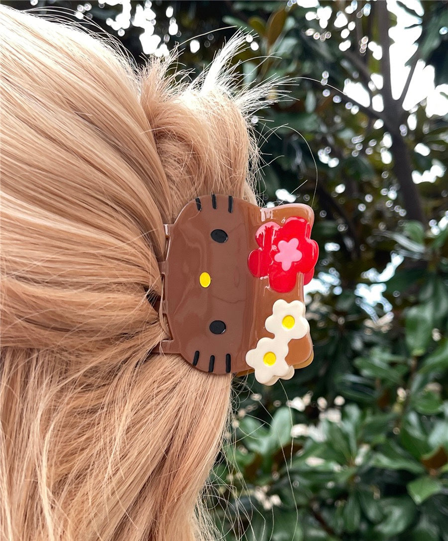 Hello Kitty Hair Claw In Coffee