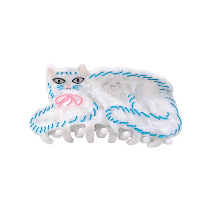 Adorable White Persian Cat Hair Claw