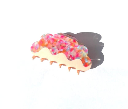 Strawberry Floral Clouds Hair Claw
