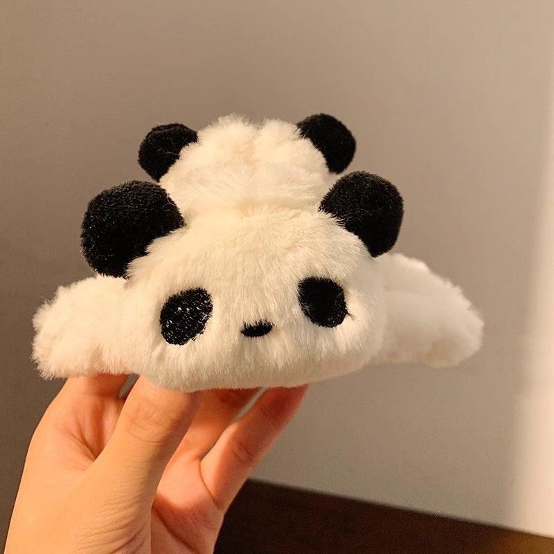 Fluffy Panda Doll Hair Claw