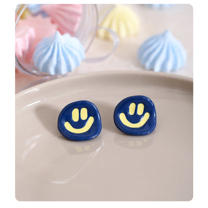 Blue Cute Smile Earrings