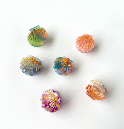 Sea Shell Mini Hair Claw Set(6pcs)