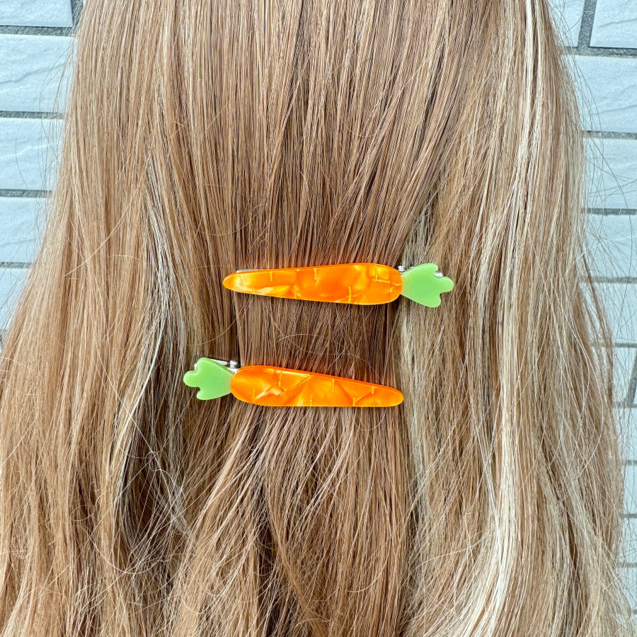 2 Pcs Carrot Hair Clips Set