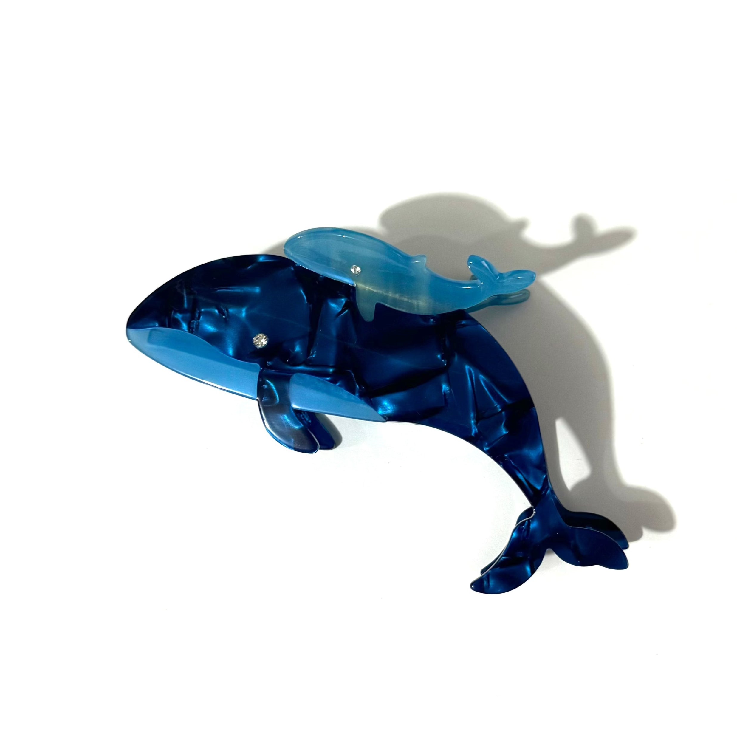 Blue Double Whale Hair Claw